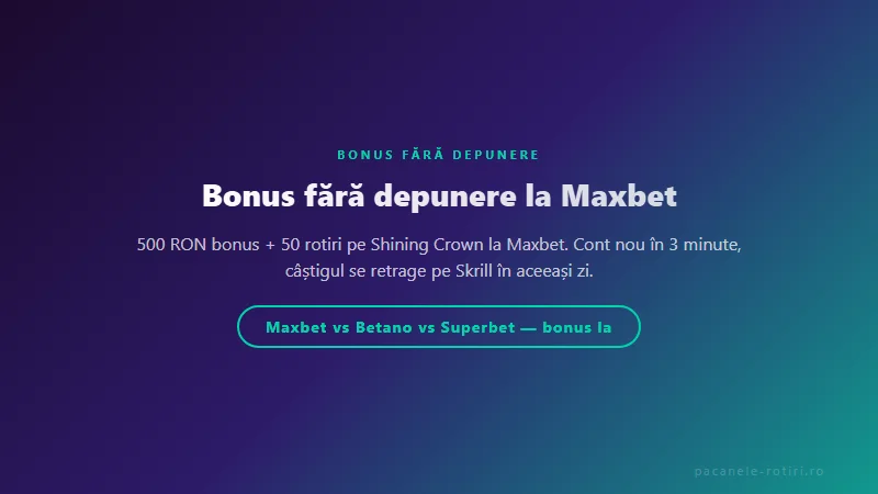 Structura bonus Bonus fără depunere la Maxbet