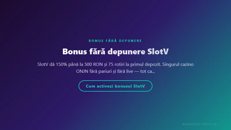 Structura bonus Bonus fără depunere SlotV