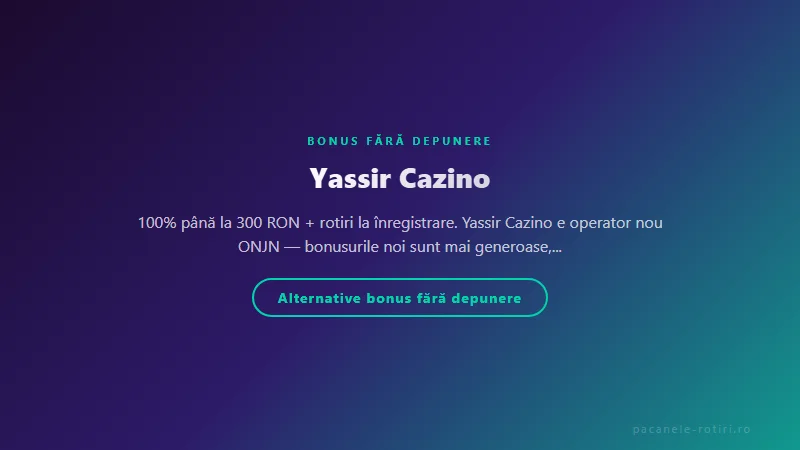 Structura bonus Yassir Cazino