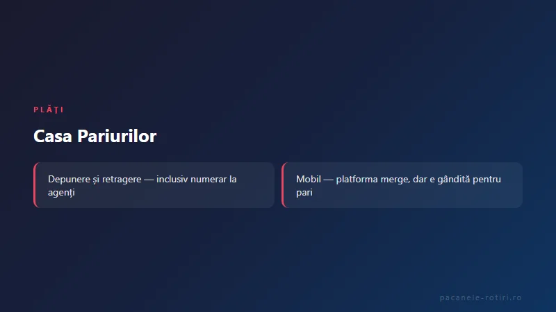 Metode de plată Casa Pariurilor