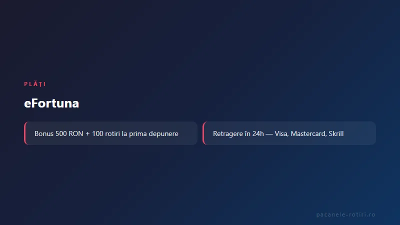 Metode de plată eFortuna