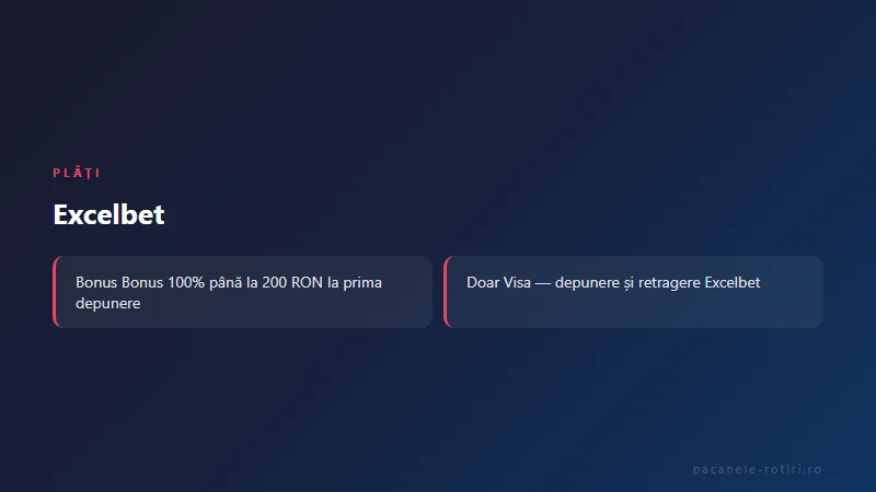 Metode de plată Excelbet