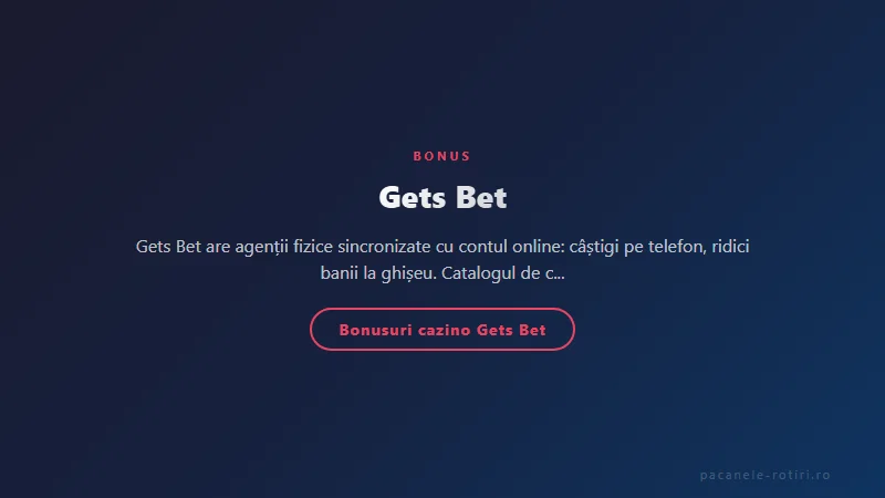 Structura bonus Gets Bet