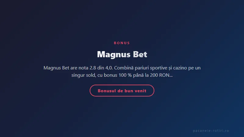 Structura bonus Magnus Bet