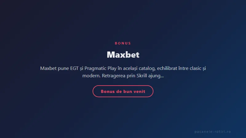 Structura bonus Maxbet
