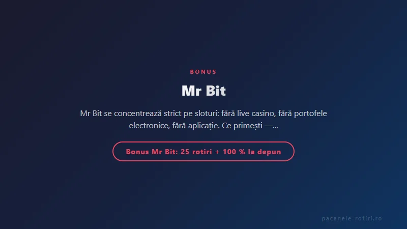 Structura bonus Mr Bit