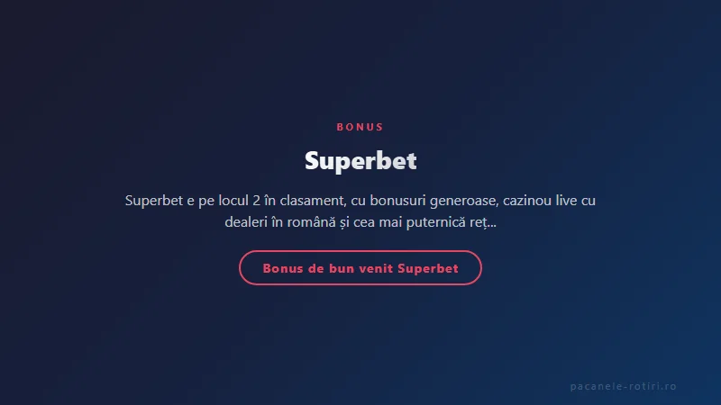 Structura bonus Superbet