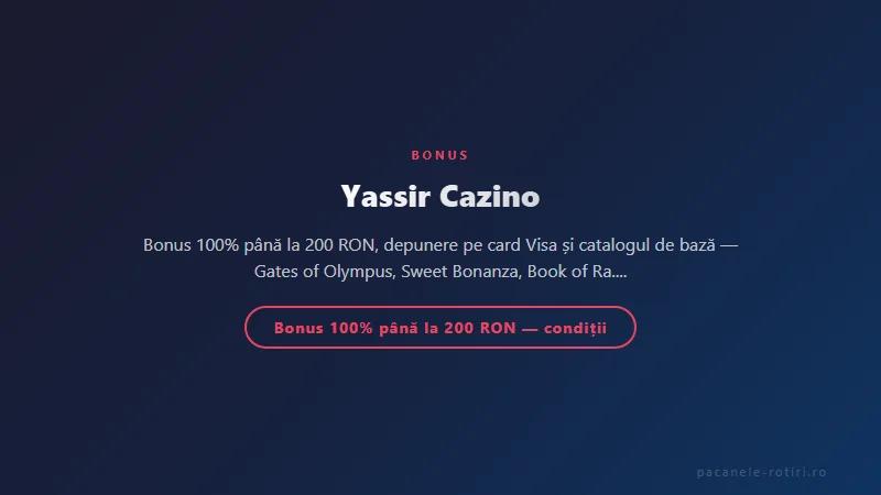 Structura bonus Yassir Cazino