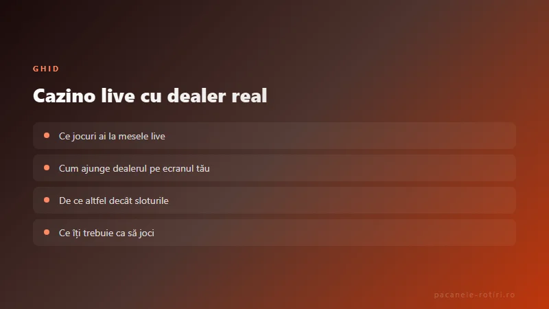 Ghid Cazino live cu dealer real