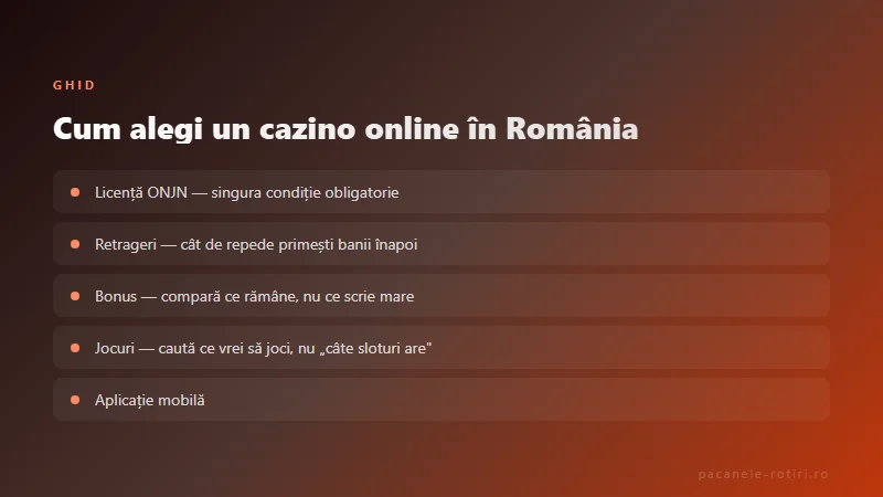 Ghid Cum alegi un cazino online în România