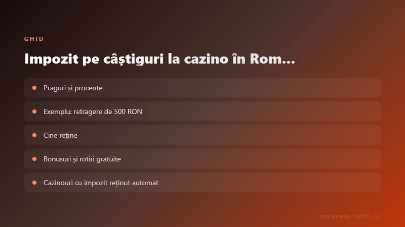 Ghid Impozit pe câștiguri la cazino în România