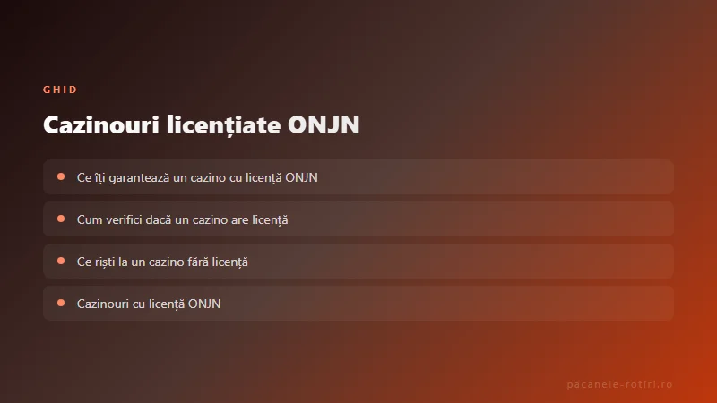 Ghid Cazinouri licențiate ONJN