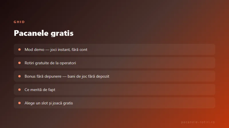 Ghid Pacanele gratis