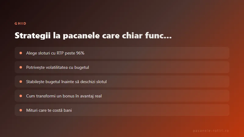 Ghid Strategii la pacanele care chiar funcționează