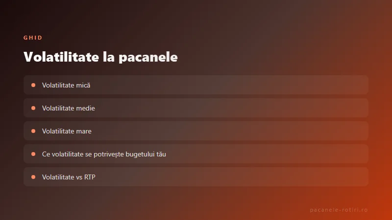 Ghid Volatilitate la pacanele