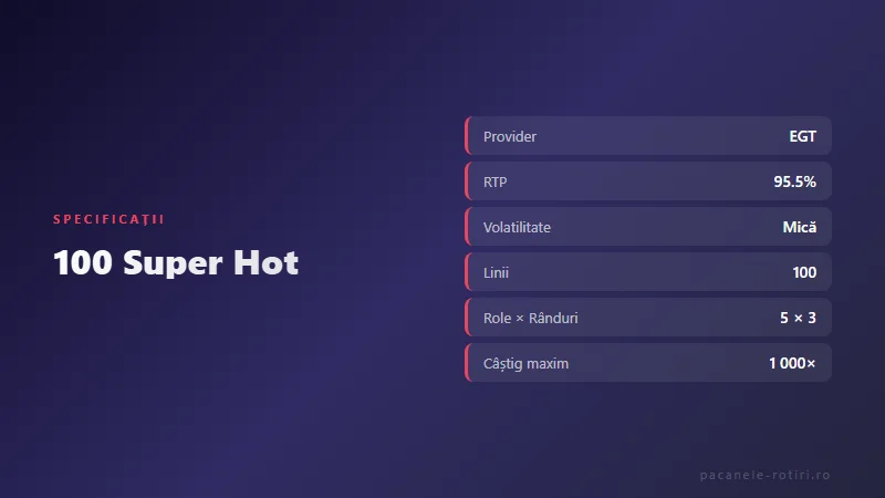 Specificații 100 Super Hot