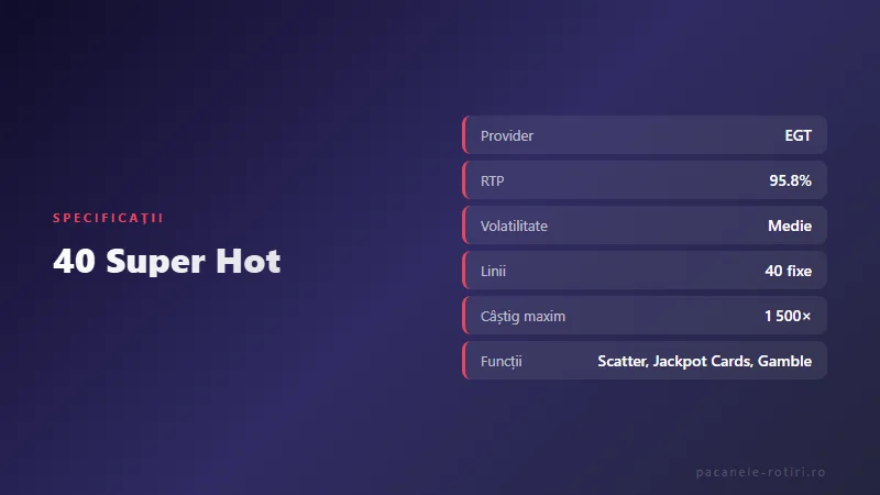 Specificații 40 Super Hot