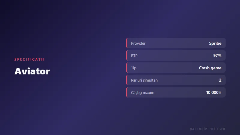 Specificații Aviator gratis