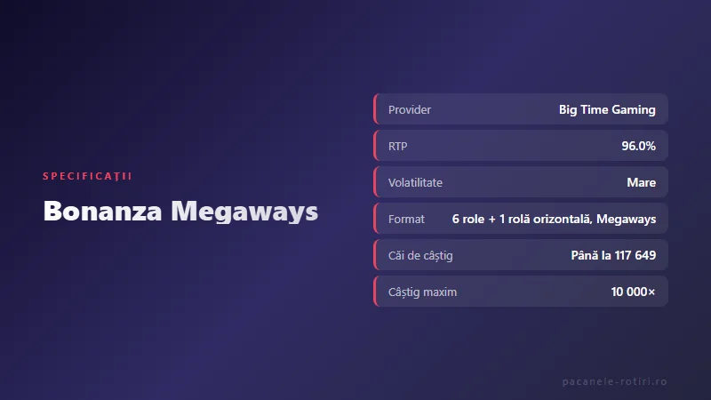 Specificații Bonanza Megaways