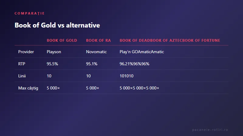 Comparație Book of Gold vs alternative