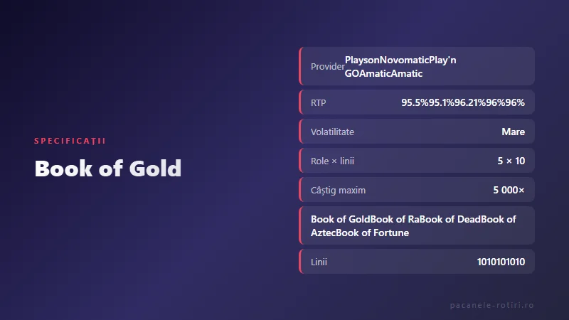Specificații Book of Gold