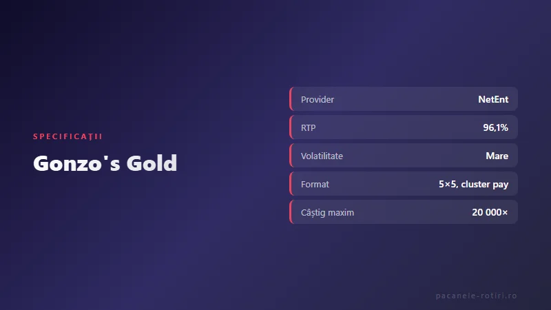 Specificații Gonzo's Gold