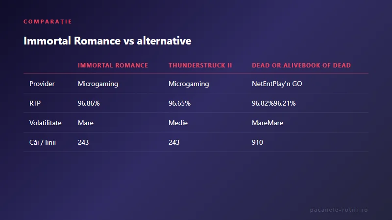Comparație Immortal Romance vs alternative