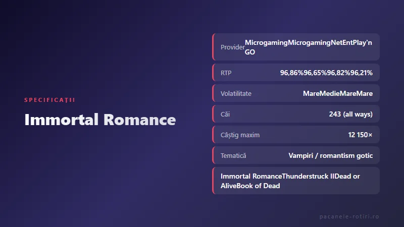 Specificații Immortal Romance