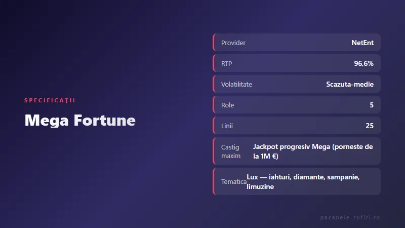 Specificații Mega Fortune gratis