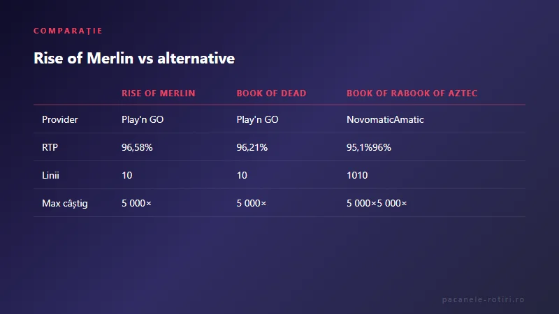Comparație Rise of Merlin vs alternative