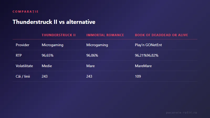Comparație Thunderstruck II vs alternative