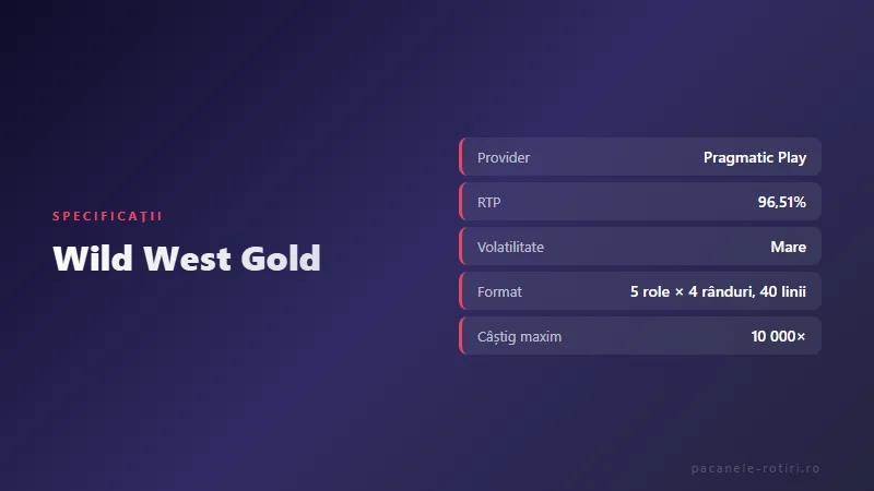 Specificații Wild West Gold