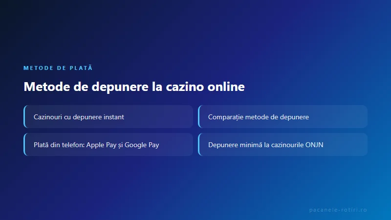 Metode de plată Metode de depunere la cazino online
