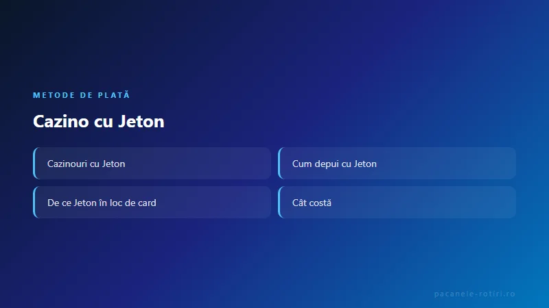 Metode de plată Cazino cu Jeton
