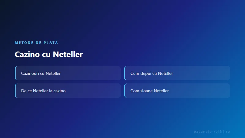 Metode de plată Cazino cu Neteller
