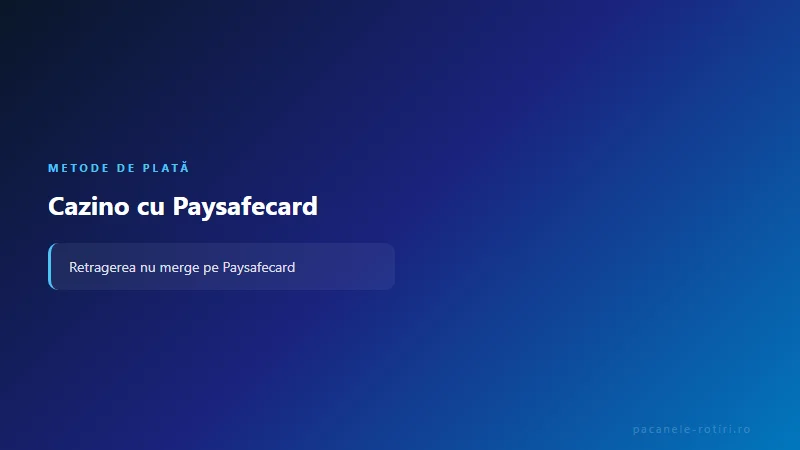 Metode de plată Cazino cu Paysafecard