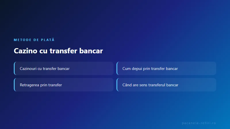 Metode de plată Cazino cu transfer bancar