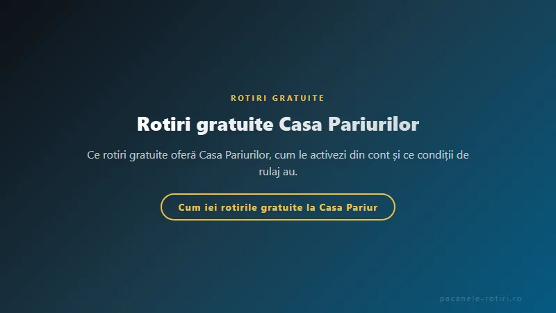 Structura bonus Rotiri gratuite Casa Pariurilor