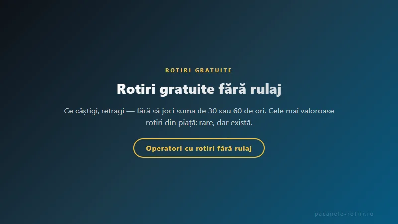 Structura bonus Rotiri gratuite fără rulaj