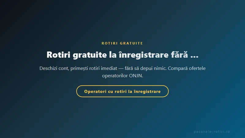 Structura bonus Rotiri gratuite la înregistrare fără depunere